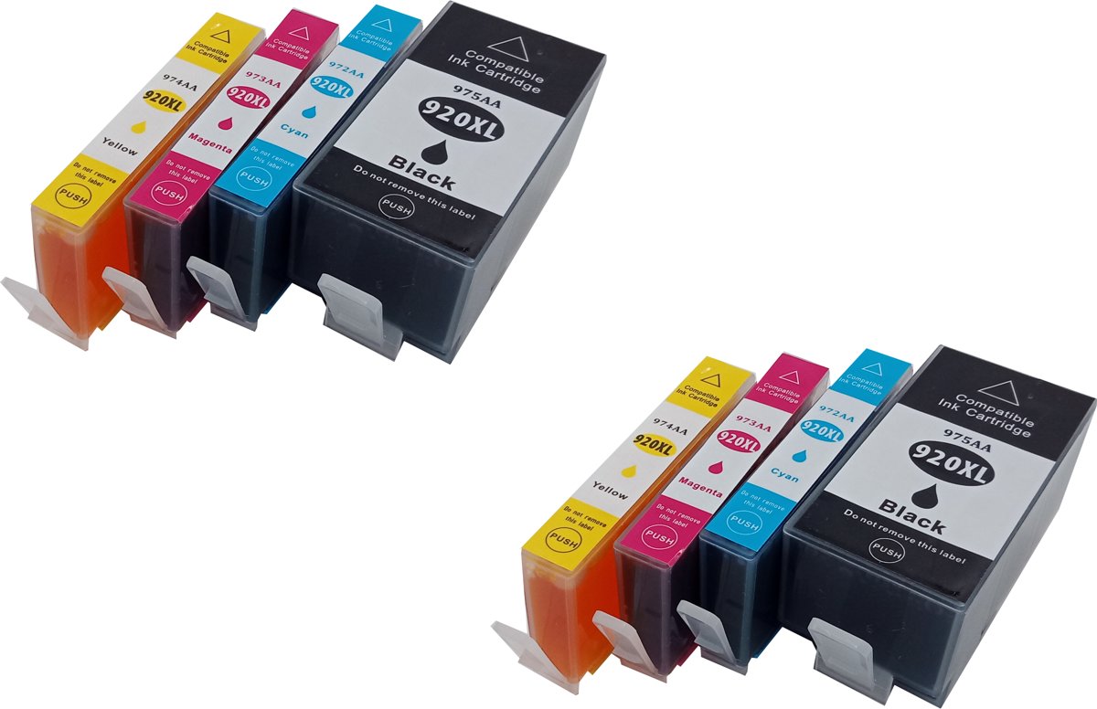 KATRIZ huismerk inkt voor|HP  2x 920XL BK+ 2x 920XL Cyan + 2x 920XL Magenta + 2x 920XL Yellow  | (8stuks) - Met chip